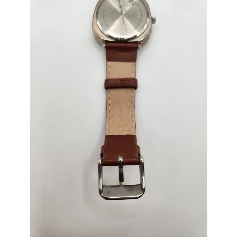 RARE 2005 The Muppet Show Rotating Logo Disc Watch Unisex Brown Leather Band